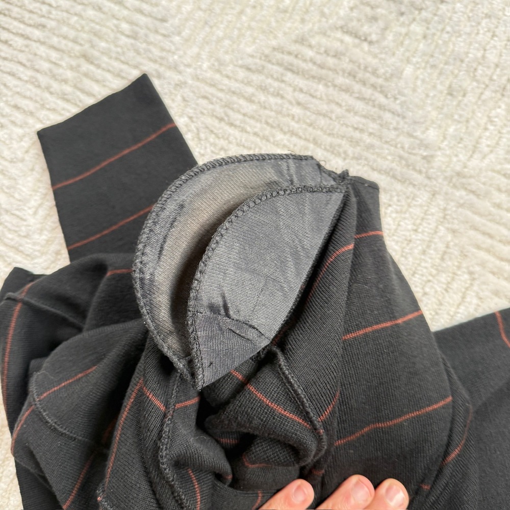 GISPA Italy Sweater Women's 10 Vintage Merino Wool Blend Striped Black 90's - Picture 11 of 14